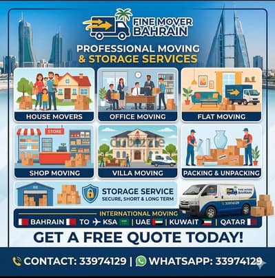 Shifting moving service all Bahrain ​ Fine Movers: Professional