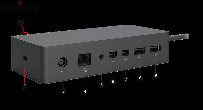 Surface Docking Station Triple Displays Dual HDMI + VGA with Power Ada 2
