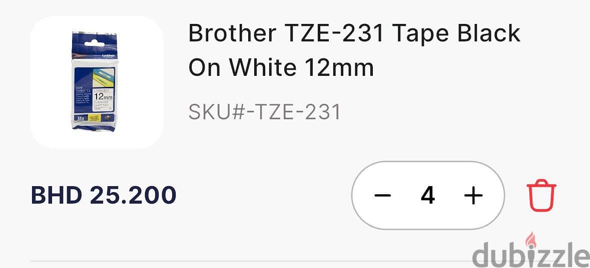 Brother TZe 231 12mm & 9mm Black on White Label Tape New & Sealed pack 1