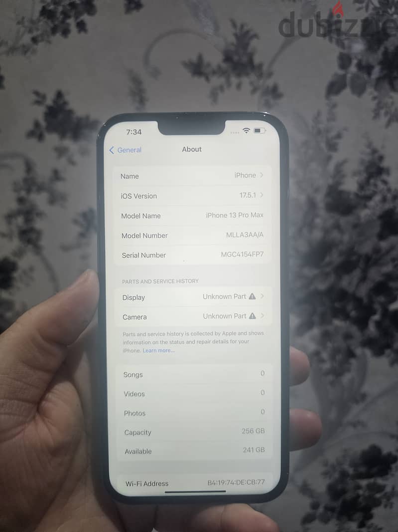 13 pro Max Blue -ازرق  256 GB  85%  screen changed 3