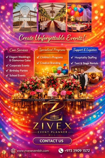 Zivex Event Planner. Create Unforgettable Events