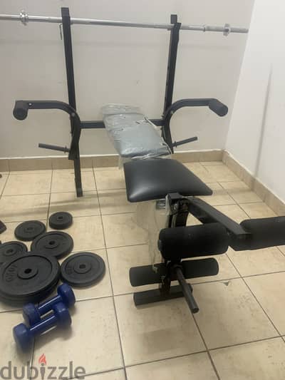 Bench press and dumbells