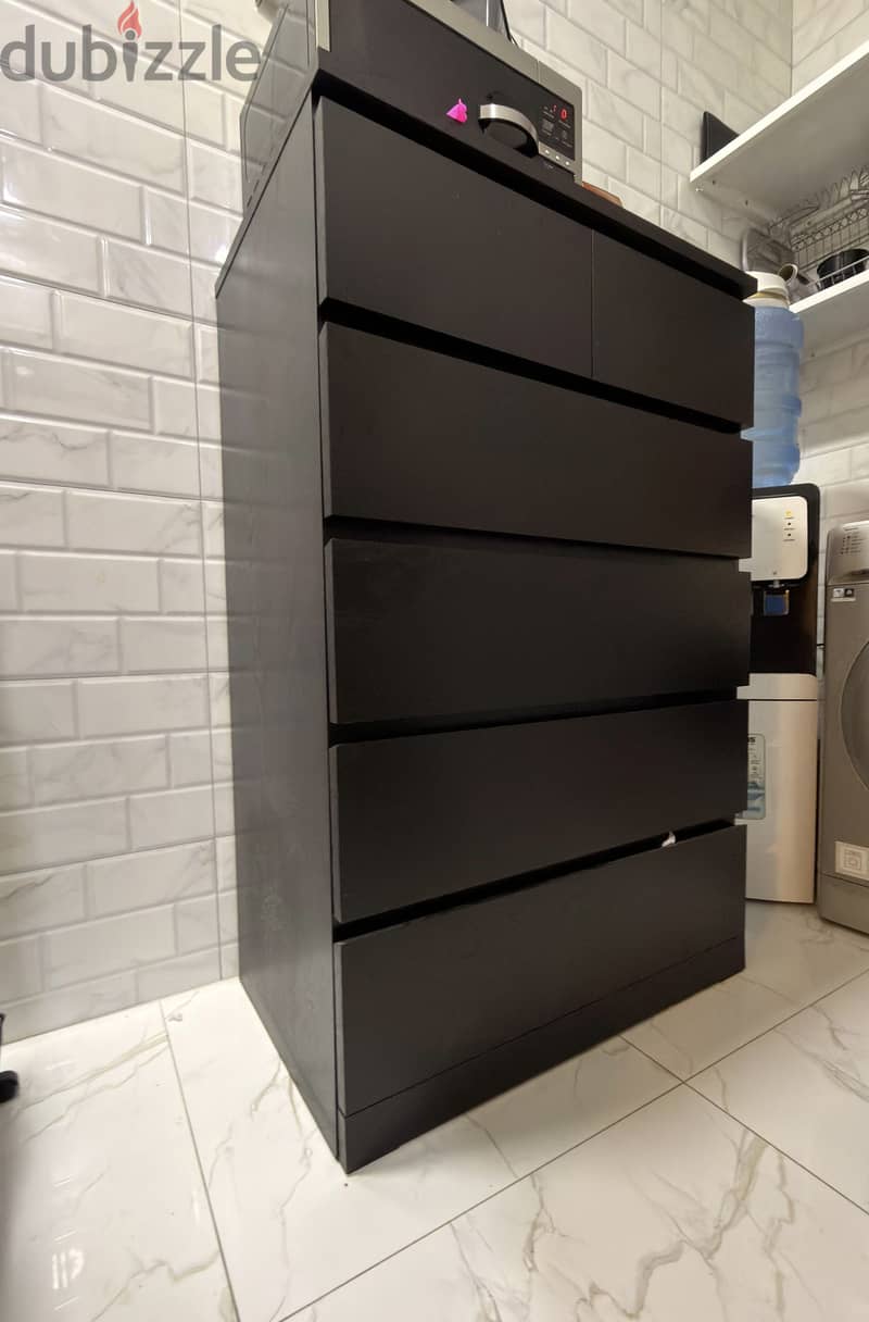 Ikea 6 Drawer Chest- Brown Black Color 2
