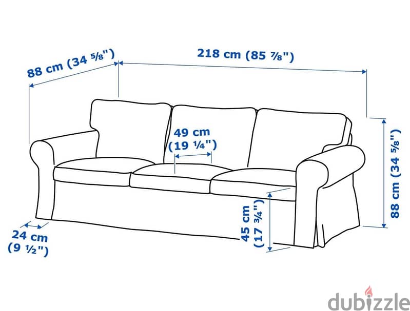 IKEA Ektorp 3 seater (2) sofas 1