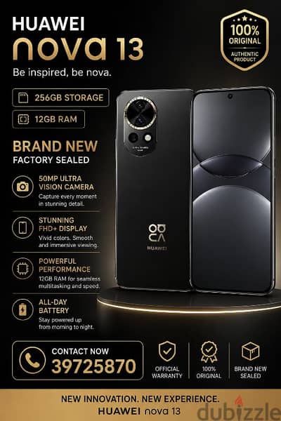 Huawei nova 13 256gb 12gb brand new