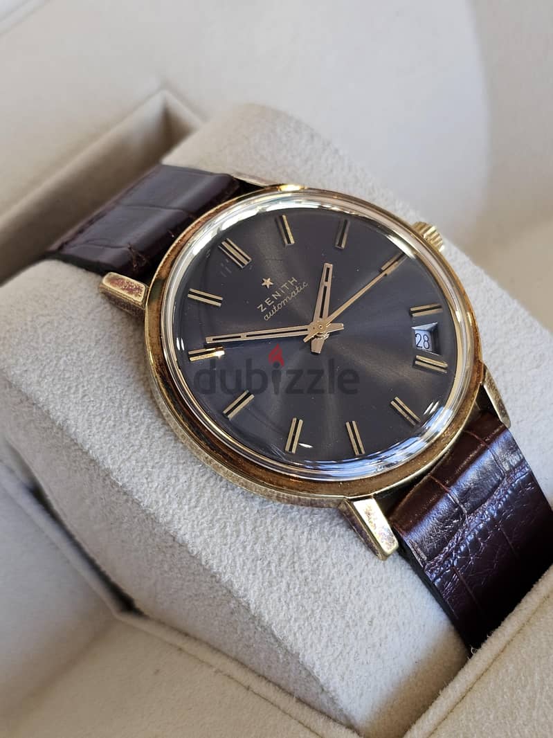 Zenith Vintage Automatic 36mm Ash Black Dial Gold Tone 2