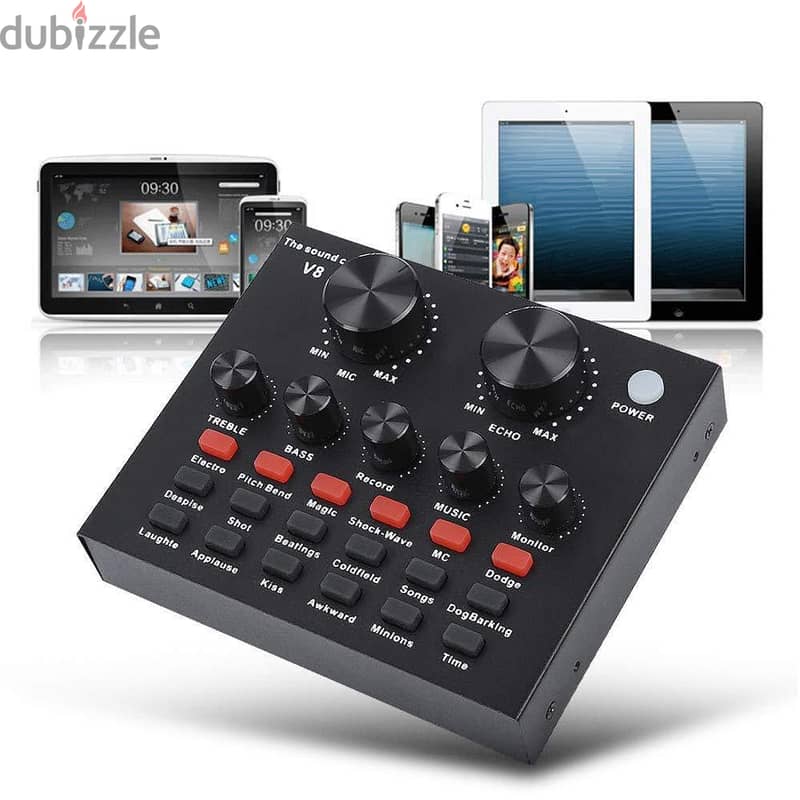 V8 Sound Card Audio Interface Mixer for Studio Recording Take Video 3
