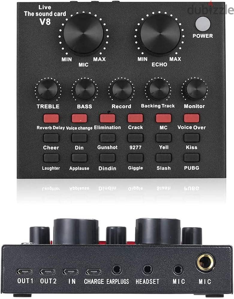 V8 Sound Card Audio Interface Mixer for Studio Recording Take Video 4