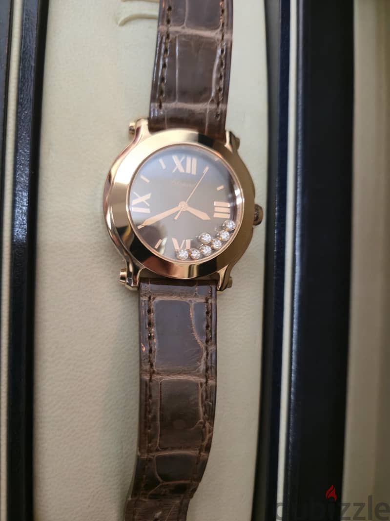 Chopard happy diamond floating 7diamonds,18k full gold 3