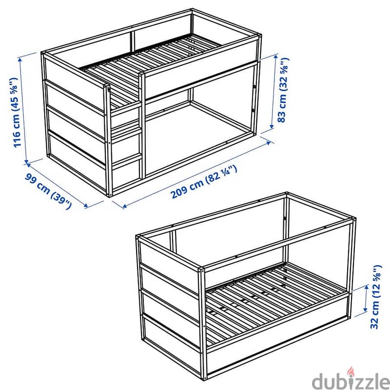 Reversible bed/ 2 Beds/white/pine, 90x200 cm 7