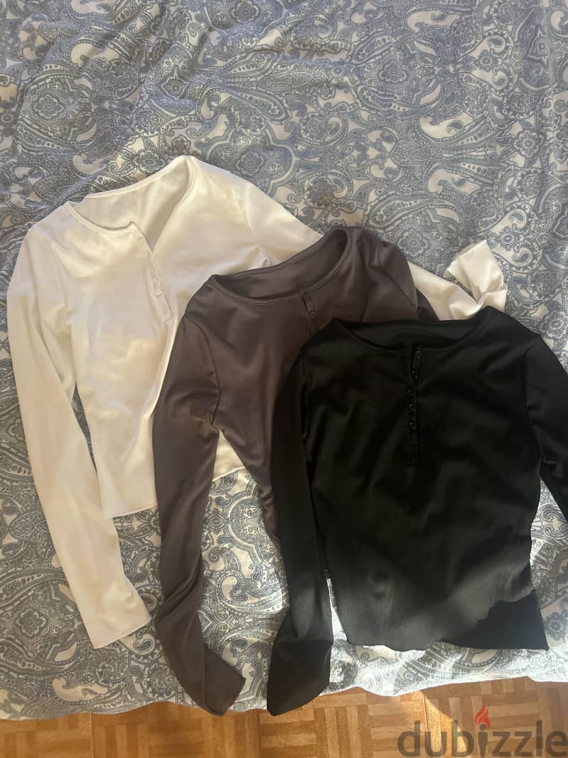 3 Button down tee long sleeves( Medium) 4