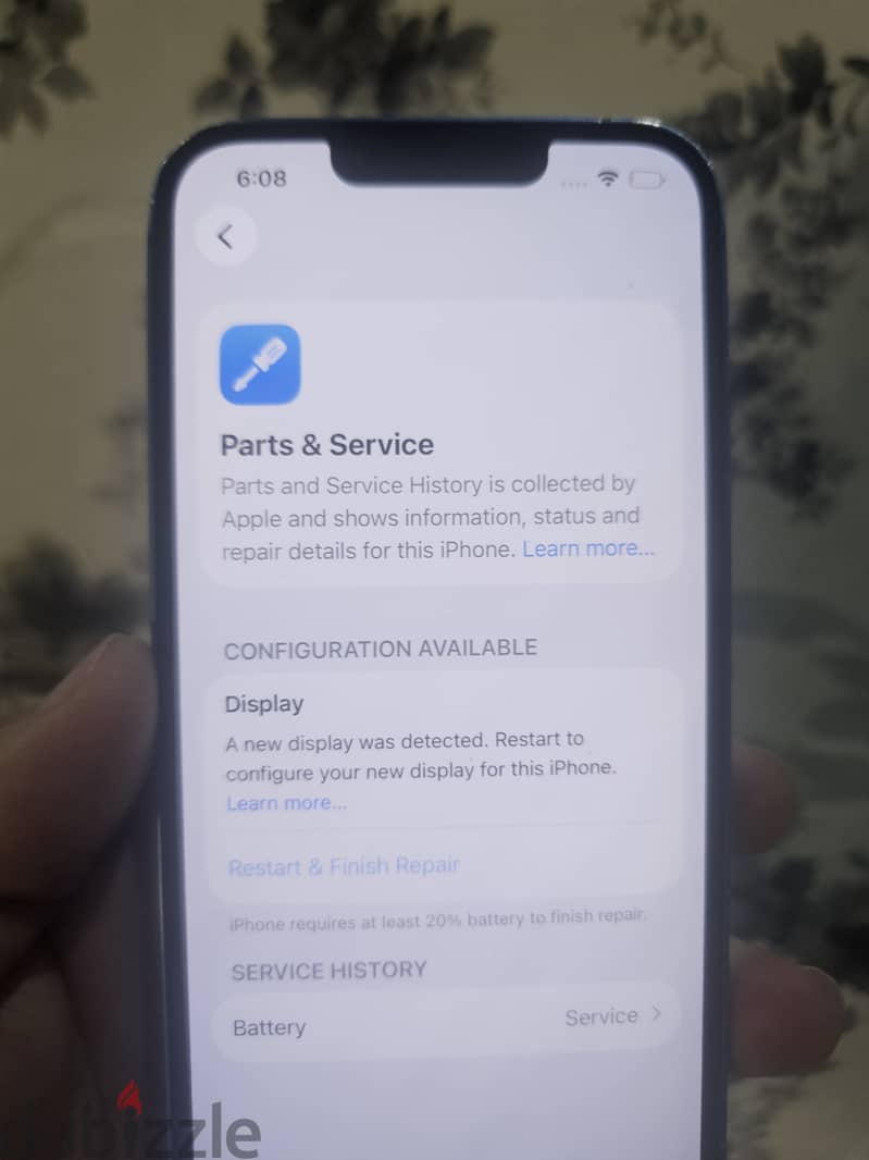 iPhone 13 Blue|  256GB 74% - Screen changed original  13Blue - ازرق 2