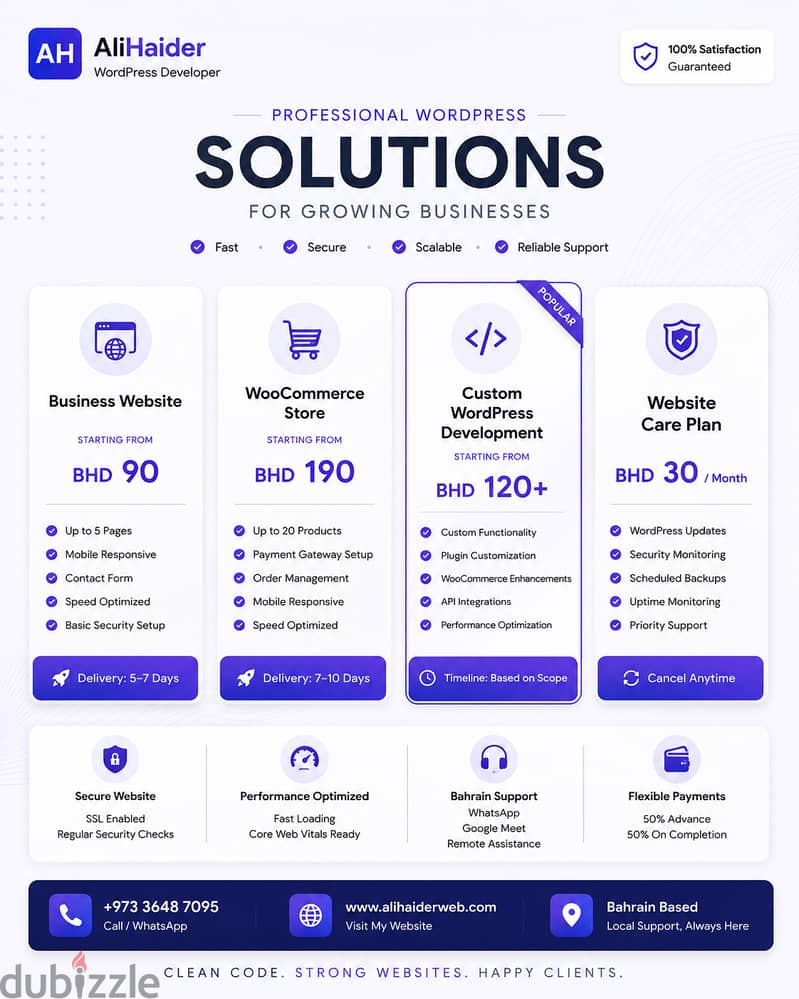 Professional Business Websites & Online Stores | Starting from BHD 90 1