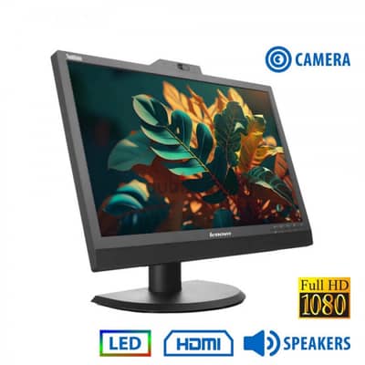 Lenovo 22"LED Monitor With HDMI Adapter & Power Cable Good Working