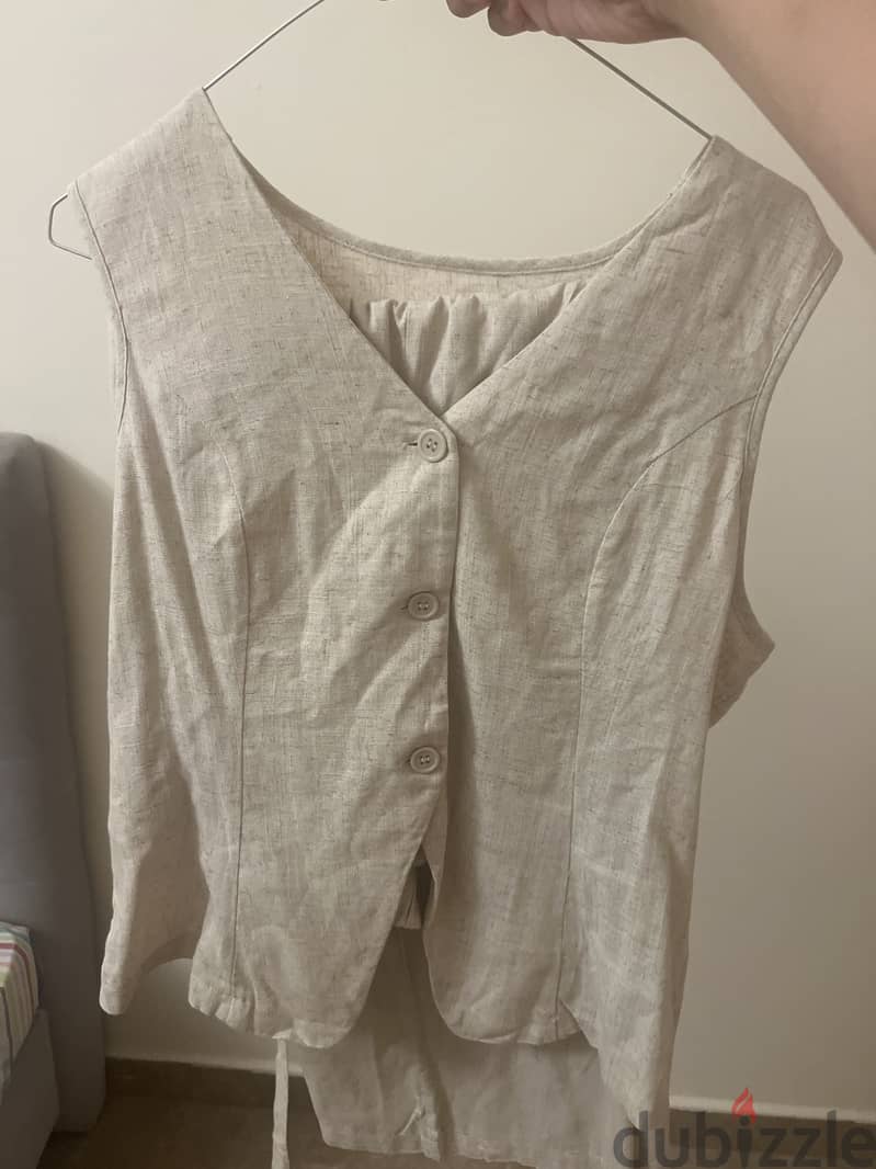 Linen beige coord set 1