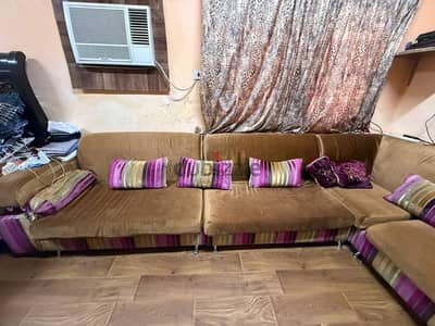 L shape sofa with cushions