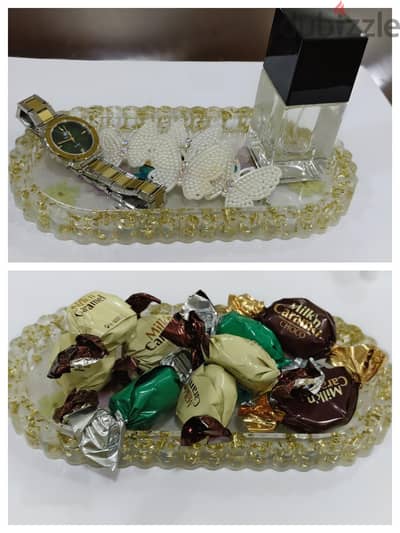 hand made resin mini tray for multiple use.