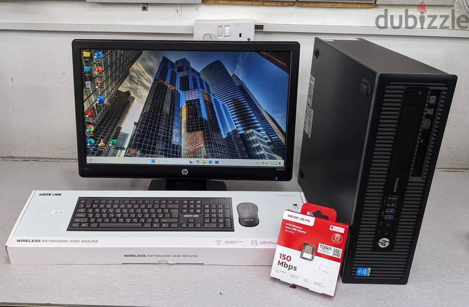 HP Core i5 6th Gen Computer Set + HP Wide LED 8GB RAM 256GB SSD Win 11 4