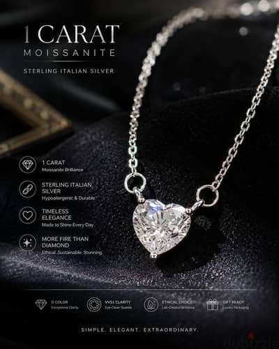 heart diamond necklace قلادة الماس قلب