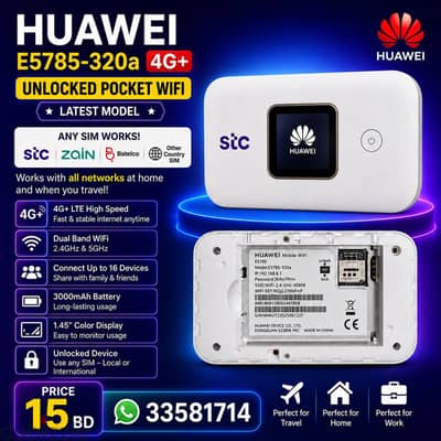 Huawei E5785-320a 4G+ Unlocked Pocket WiFi Latest Model