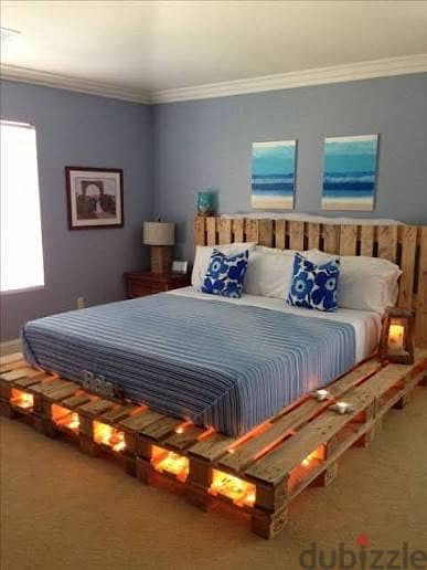 Bed coat , natural wooden pallet