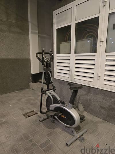 Cross-trainer exercise bike