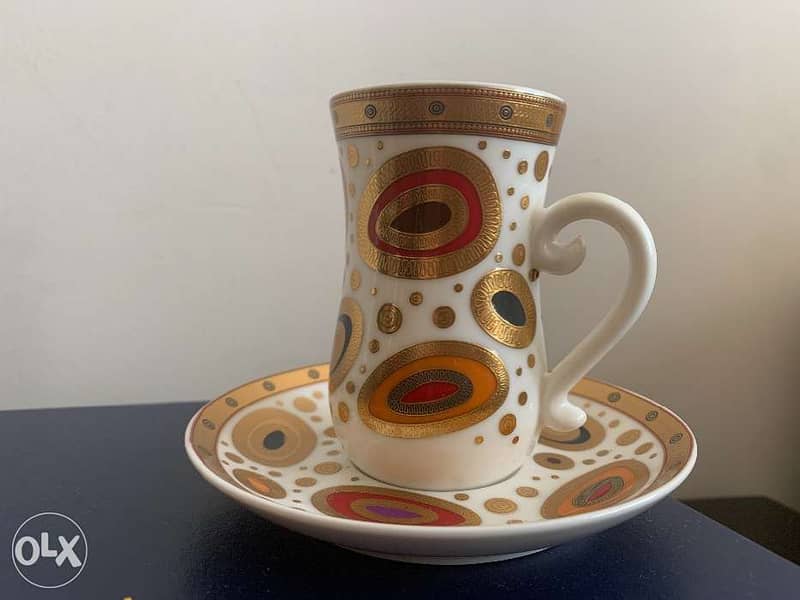 Beautiful set of coffee cups with saucers 1