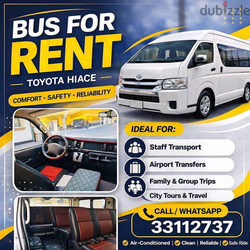 BUSES FOR RENT باص للإيجار تيوتا 33112737 2
