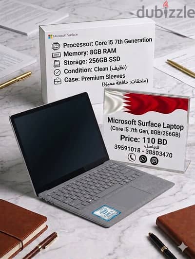 Microsoft Surface laptop Core i5 8gb 256gb 110BD