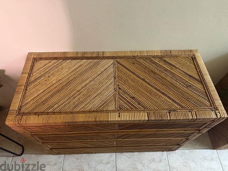 Boho Rattan Dresser – 4 Drawers 1
