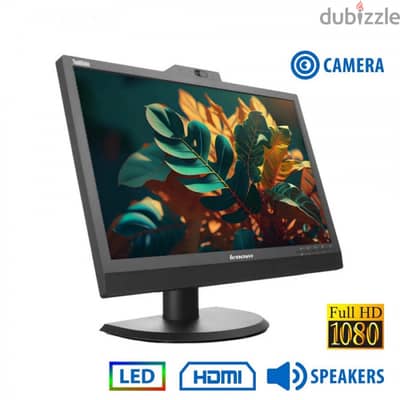 Lenovo 22" FHD LED Monitor With Built-in Camera,Speaker,Microphone