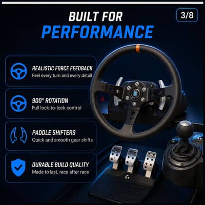 Logitech G920 Racing Wheel Setup – Wheel + Pedals + Shifter