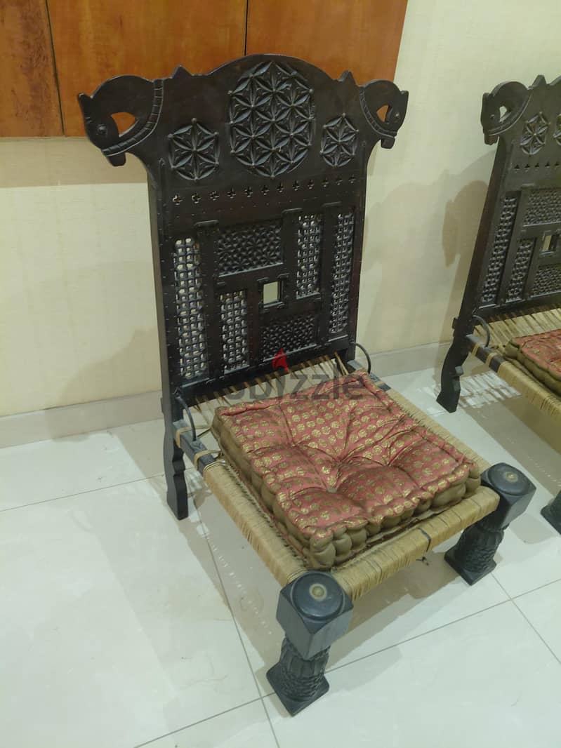 antique low wooden chairs 1
