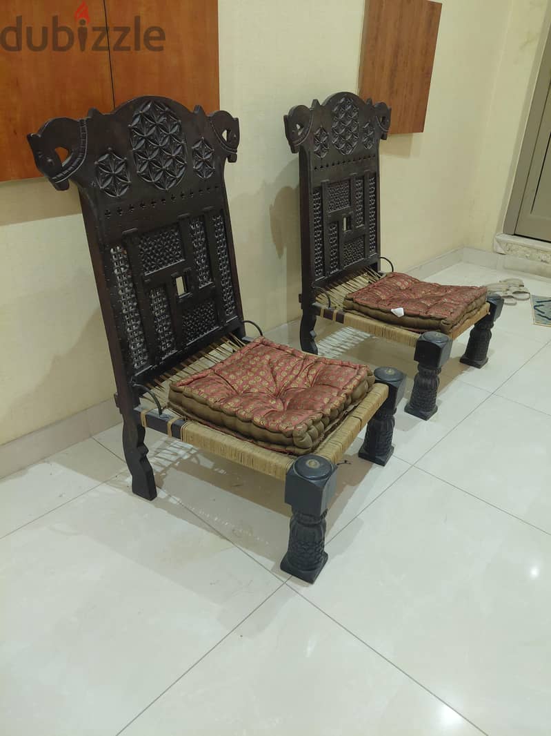 antique low wooden chairs 2
