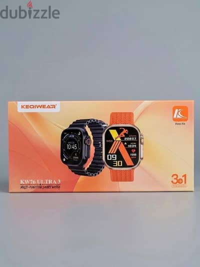 Keqiwear KW76 Ultra 3 Multi-Function Smartwatch 3 in 1 Smart Watch