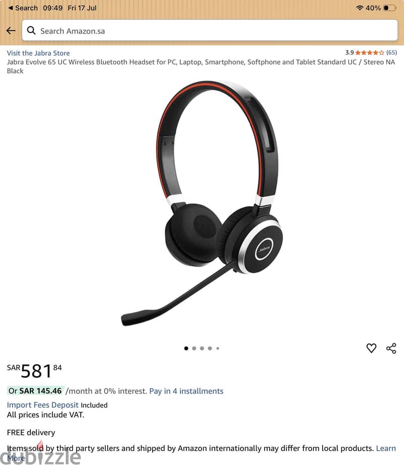 Jabra Evolve 65 5