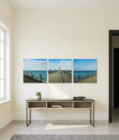 three-piece sea-themed wall art
