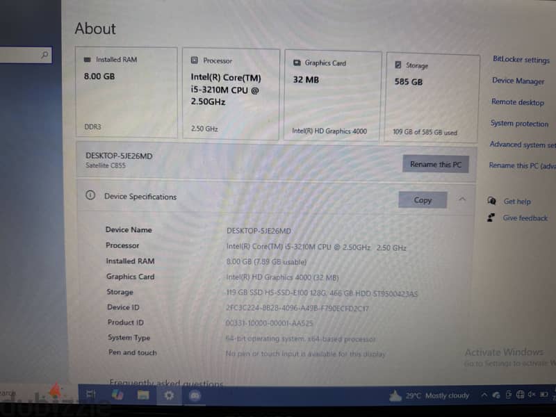 Toshiba Satellite Core I5 Heavy Duty Laptop 10/10 Condition 3
