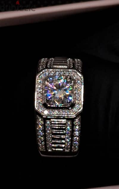 Men moissanite ring  مويسنايت خاتم رجالي