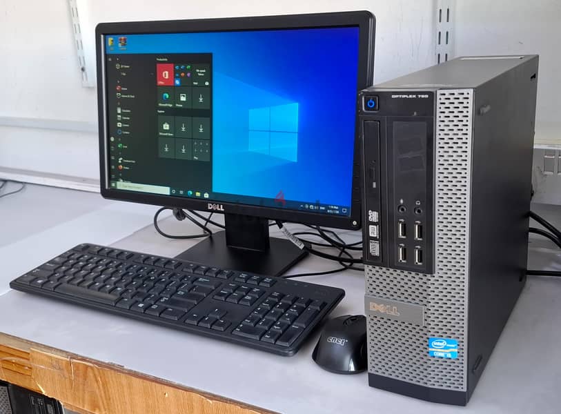 DELL Core i5 Computer Set 19" Wide Monitor 8GB RAM + New SSD Ready 2