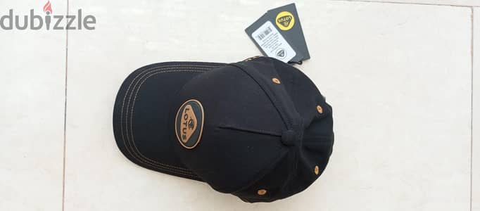 Lotus brand men's speed cap in black and gold