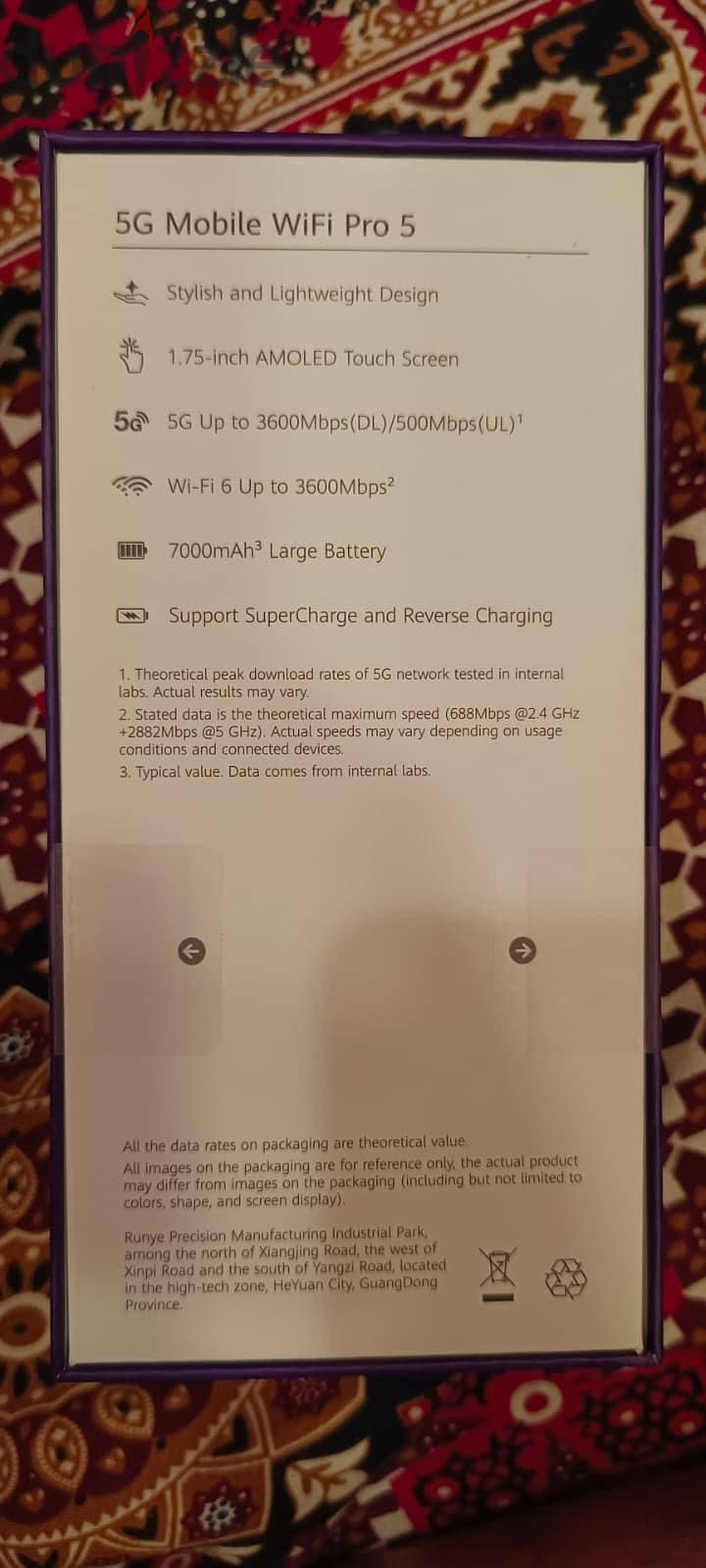 Brand new Huawei Brovi 5G pro5 mifi for STC SIM with wifi⁶+7000mah 1