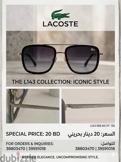 LACOSTE  THE L143 COLLECTION: ICONIC STYLE  LACOSTE  LACOSTE  VADE NAA