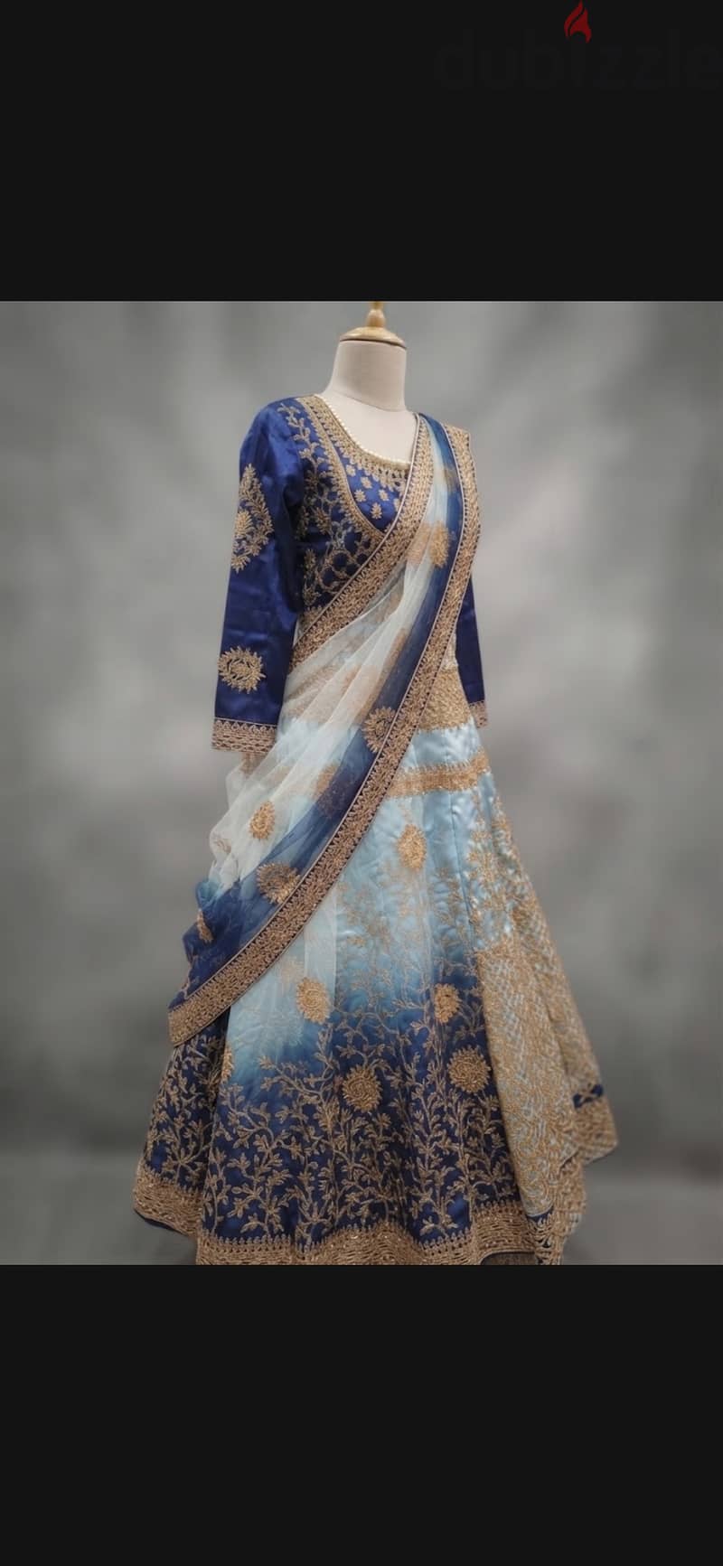 Blue maxi and dupatta 1