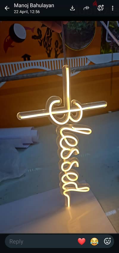 LED light BLESSED signage. .