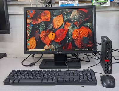 Lenovo Tiny Mini PC AMD 7th Gen RAM 8GB SSD 256GB M. 2 With 19" Mon