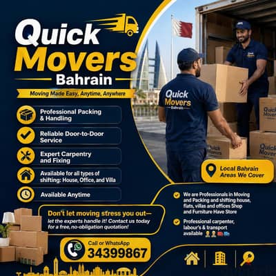 34399867 Quick Movers Bahrain Furniture Moving & Packing Home Shifting