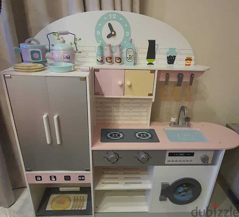 Kids Wooden Kitchen Play Set – Excellent Condition 3