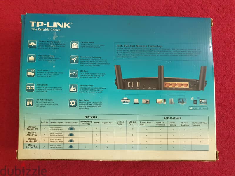 TP-Link Archer D2 AC750 Modem Router 1