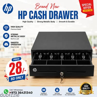 New HP High Quality Cash Drawer Strong Metal Body (In 28.00/-BD Only)